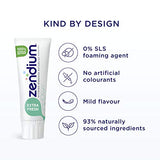 Zendium Extra Fresh Toothpaste 75ml - contains natural antibacterial enzymes and proteins - natural protection against bad breath with up to 12 hour fresher breath - SLS free, Triclosan free