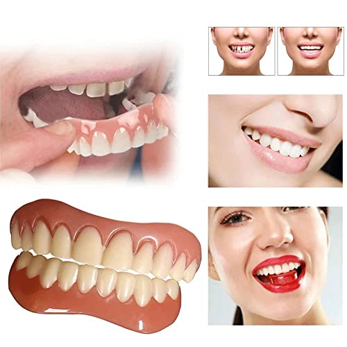 Upper and Lower Veneer, Dentures for Women and Men, Fake Teeth, Natural Shade! Fix Your Smile at Home Within Minutes!