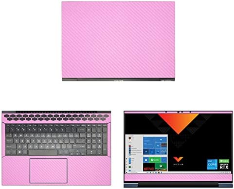 Decalrus - Protective Decal for The HP Victus Gaming Laptop (16.1" Screen) Laptop Pink Carbon Fiber Vinyl Cover wrap CFhpVictus16_gamingPink