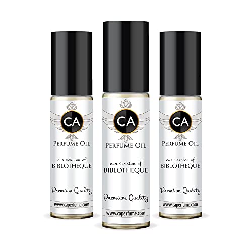 CA Perfume Club Impression of Byrd Biblotheque For Women & Men Replica Fragrance Body Oil Dupes Alcohol-Free Essential Aromatherapy Sample Travel Size Concentrated Long Lasting Roll-On 0.3 Fl Oz-X3