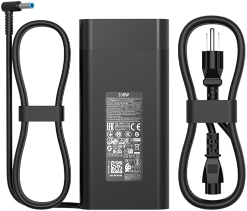 200W 10.3A AC Adapter Laptop Charger Replacement for HP Omen 15 17 Pavilion HP Zbook 15 17 Gaming 15 17 Envy 15 2020 TPN-DA10 ADP-200HB B TPN-LA21 TPN-LA20 L00818-850 L73385-001 L00895-003 Power Cord