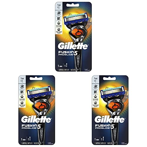 Gillette Fusion Proglide Manual Men's Razor With Flexball Handle Technology With 1 Razor Blade (Pack of 3)