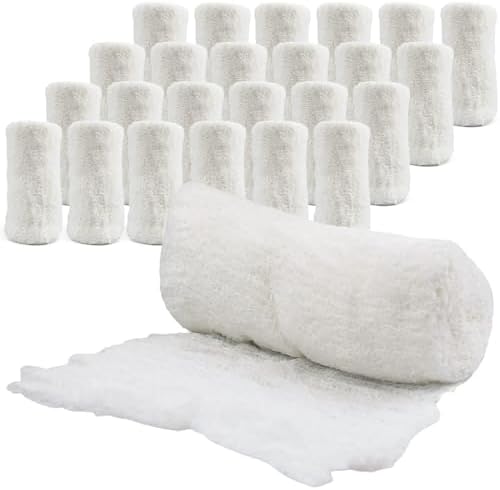 Cotton Gauze Roll-kerlix Gauze Bandage Rolls -24 Rolls -STERILE - 4 Inches X 12 feet -Extra Absorbency - Medical Gauze Bandage -6 ply - Latex Free -Each roll Individual Wrapped-Hospital Grade Quality