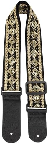 ALLZEDREAM Guitar Strap,Genuine Leather Ends,Lace Sequins Original Design