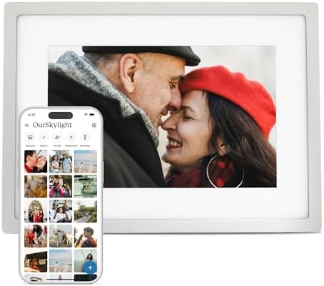 Skylight Digital Picture Frame - WiFi Enabled with Load from Phone Capability, Touch Screen Digital Photo Frame Display - Customizable Gift for Friends and Family - 10 Inch Silver