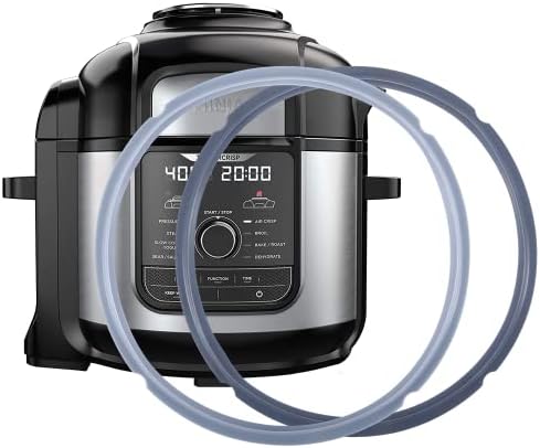 Original Sealing Ring Compatible with Ninja Foodi 6.5 Quart and 8 Quart Pressure Cooker Silicone Replacement Gasket for Ninja Foodi Air Fryer - 2 Packs