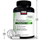 FORCE FACTOR ProbioSlim + Prebiotic Fiber Metabolism Booster for Women and Men, Probiotic and Prebiotic Digestive Health Support, Green Tea Extract and Psyllium Husk Fiber, 360 Capsules (3-Pack)