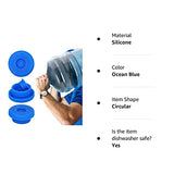 5 Gallon Water Jug Cap Reusable, Non-Spilling 55mm Water Bottle Dispenser Caps, Silicone 5 Gal Jug Replacement Caps Lids Anti Splash (Ocean Blue, 3 Pack)