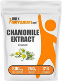 BulkSupplements.com Chamomile Extract Powder - Herbal Supplement, Sourced from Chamomile Flowers - Chamomile Supplement, Gluten Free, 800mg per Serving, 250g (8.8 oz) (Pack of 1)