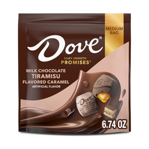 DOVE PROMISES Milk Chocolate Tiramisu Caramel Candy, 6.74 Oz Bag (Pack of 8)