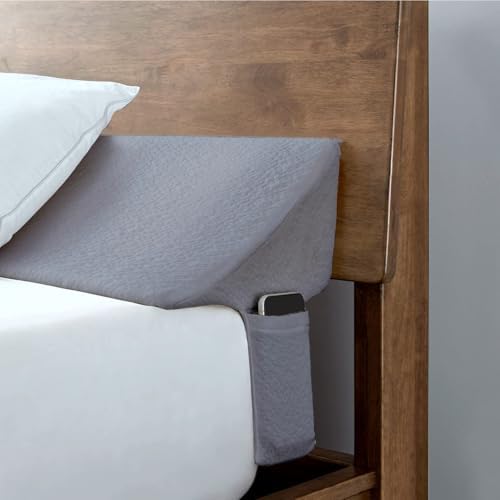 SLIGUY King Size Bed Wedge Pillow Headboard Pillow Mattress Wedge Bed Gap Filler Fill The Gap (0-7") Between Your Headboard and Mattress for Sleeping Backrest Pillow（Grey 76"x10"x6"）