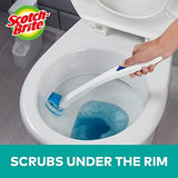 Scotch-Brite Disposable Toilet Scrubber Starter Kit, Disposable Refills with Built-In Bleach Alternative, Includes 1 Handle, Storage Caddy and 5 Refills