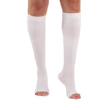 Mojo Compression Socks for Women and Men 20-30 mmHg - Men and Womens Toeless Compression Stockings for Post Surgery Recovery, Flights, Travel - White, 2X-Large - AB211