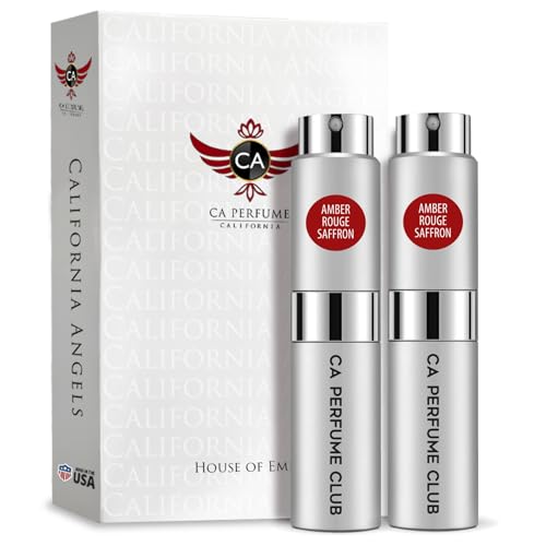 CA Perfume Amber Rouge Saffron For Women, Men Refillable Atomizer Spray 0.27 Fl Oz-X2