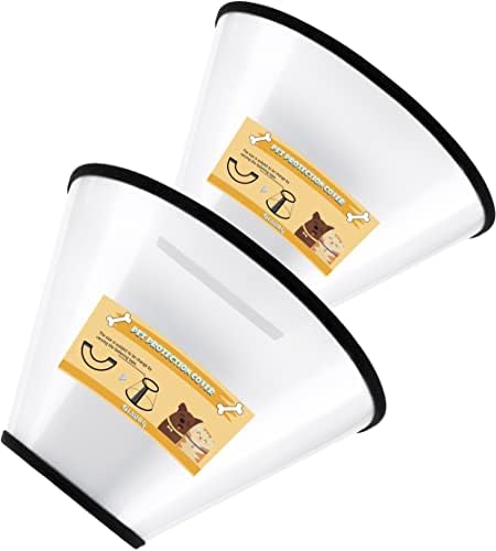 Soft Dog Cone Collar, 2 PCS (for Exact Size) Flexible Plastic Cone for Dogs After Surgery, Dog Recovery Collar, Adjustable E-Collar for Large/Medium/Small Dogs Cat, Comfy Elizabethan Collar (S)