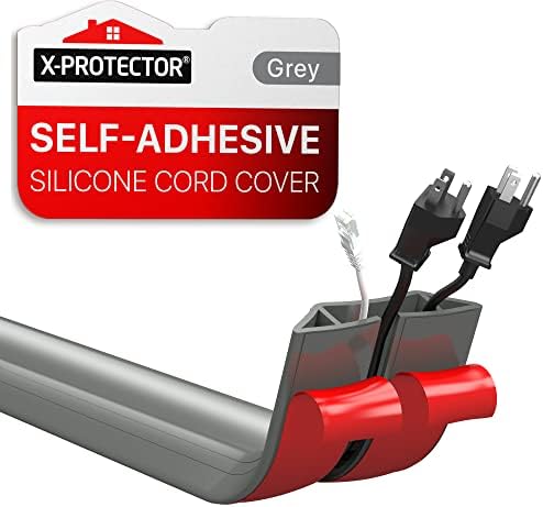 Floor Cord Cover by X-Protector – 5’ Overfloor Cord Protector – Self-Adhesive Power Cable Protector – Silicone Cord Protector – Ideal Extension Cord Cover to Protect Wires On Floor (60 in)