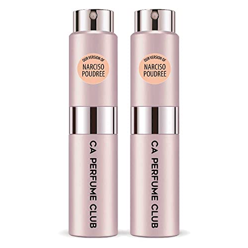 CA Perfume Impression of Narciso Poudree For Women Replica Version Fragrance Dupes Concentrated Long Lasting Eau de Parfum Spray Refillable Atomizer Bottle 0.27 Fl Oz-X2
