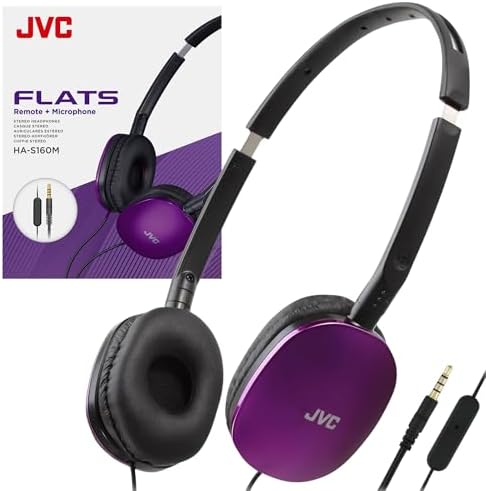 JVC Flats On-Ear Wired Headphones - Flat Foldable Design - 30mm Driver for Powerful Sound - Soft Ear-Pads for Comfort – Steel Headband - Lightweight & Portable - PC/Laptop/Gaming - 3.5mm Slim Plug