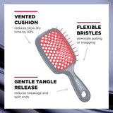 FHI HEAT UNbrush Wet & Dry Vented Detangling Hair Brush, Nordic Berry