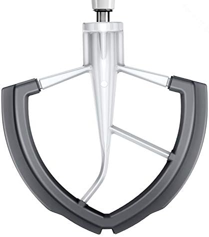 Flex Edge Beater for KitchenAid 6QT Bowl-Lift Stand Mixer, Beater with Double Silicone Edge, Mixer Paddle, Perfect 6 Quart Bowl-Lift Stand Mixer Attachment for KitchenAid, White