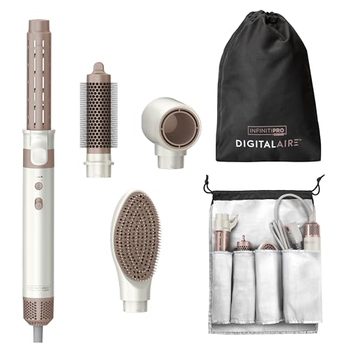 INFINITIPRO by CONAIR DigitalAIRE Multi-Styler | Air Styling System for Curls, Waves, Blowouts & Volume | 4 Attachments to Personalize Your Look Plus Storage Bag | White