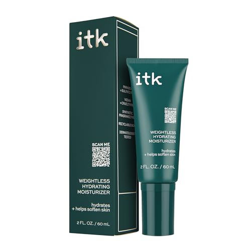 ITK Skincare Weightless Hydrating Face Moisturizer - Hydrates + Smoothes Skin - Niacinamide - Brighten Dark Spots - Hyaluronic Acid - Maintain Moisture Levels - Vitamin E-infused, 2 fl. oz