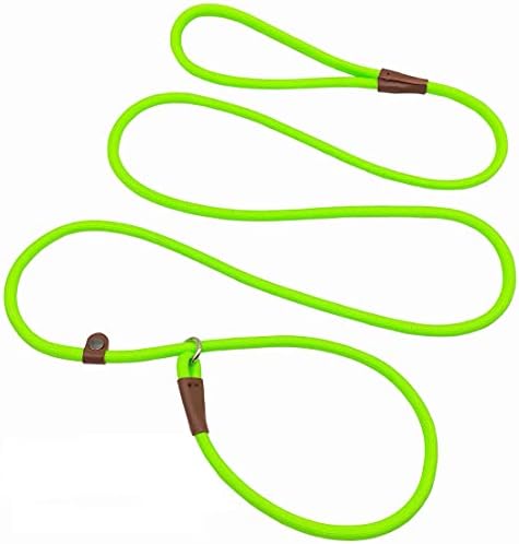 MayPaw Slip Lead Control Leash for Dogs No Pull, 13+ Colors Classic Dog Leash 7 FT Pet Slip Leash, 1/4” Rope Leash for Small Medium Animals (7ft*1/4", Green)