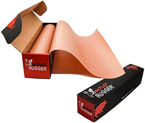 Meat Hugger - Pink Butcher Paper Dispenser Box (24 Inch by 175 Feet Roll) - Heavy Duty Unwaxed Unbleached Food Grade Paper - Smoker Safe, Use Wrap While Cooking For Tender Meat