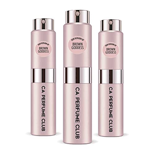CA Perfume Impression of Estee L. Brown Goddess For Women Replica Version Fragrance Dupes Concentrated Long Lasting Eau de Parfum Spray Refillable Atomizer Bottle 0.27 Fl Oz-X3