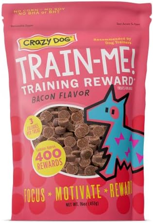 Crazy Dog Train-Me! Training Reward Dog Treats 16 Oz., Bacon Regular