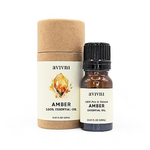 Avivni Amber Essential Oil - 100% Pure & Natural, Organic, Undiluted for Aromatherapy, Skin, Hair, Diffuser (0.33oz - 10ml)…
