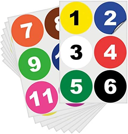 iSYFIX Multicolor Consecutive Number Stickers – 1 to 50, 3-inch, 1 Set – Vinyl Self Adhesive Premium Decal, Ideal for Inventory, Storage, Organizing, Boxes, Toolbox, Lockers & More, Indoor/Outdoor