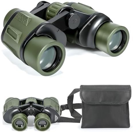 8X35 Compact Binoculars for Adults and Kids - High Power Binoculars with Low Light Night Vision - Lightweight Waterproof Binoculars for Bird Watching Outdoor Hunting Travel Sports (Green)