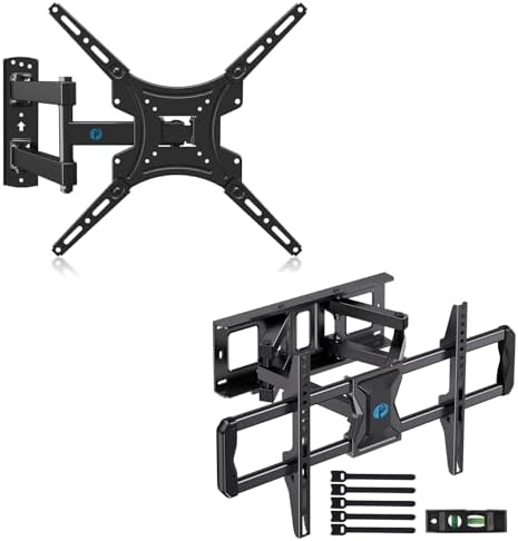 Pipishell Full Motion TV Wall Mount Bracket for Most 26-55 Inch TVs & Pipishell Full-Motion TV Wall Mount for Most 37–75 Inch TVs