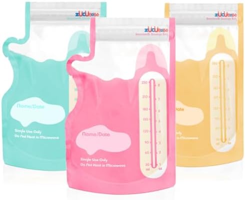 Breastmilk Storage Bags(150 Count)，8oz Milk Storage Bags for Breastfeeding，BPA Free with Easy Pour Spout, Self Standing, for Refrigeration and Freezing