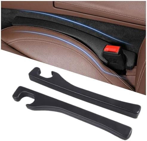 Car Seat Gap Filler 2 Pack, Universal Fit PU Leather Car Seat Gap Plug to Fill The Gap Between Seat and Console, Car Seat Crevice Blocker Stop Things from Dropping