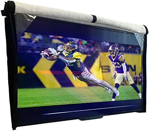 Outdoor TV Cover 60-65 inch - WITH FRONT FLAP - Weatherproof, Waterproof protection, Soft Interior, With Bottom cover - Black