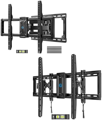 Pipishell Full Motion TV Wall Mount for 42-85 inch Flat Screen LED TV up to 132lbs PILF12, Advanced Tilting TV Wall Mount for 42-90 inch TVs up to 132 lbs PIAT3