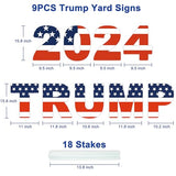 Trump Yard Signs - Trump 2024 Signs with Stake, 9Pcs Trump Yard Sign for Outdoor Garden Lawn Yard