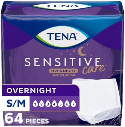 TENA Incontinence Underwear for Women, Overnight Absorbency, Intimates - Small/Medium - 64 Count
