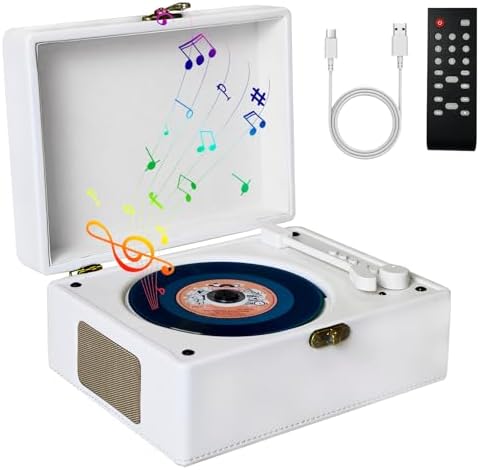 Portable CD Player for Home，Retro Suitcase CD Player with Bluetooth 5.0,HI-FI Speakers Rechargeable Desktop CD Player for Gifts