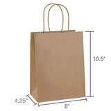 BagDream Gift Bags 8x4.25x10.5 100Pcs Paper Gift Bags Medium Size Brown Paper Bags with Handles Bulk Wedding Party Favor Bags, Kraft Grocery Shopping Bags, Retail Merchandise Bags Gift Sacks