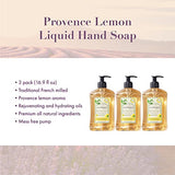 A LA MAISON Liquid Soap, Provence Lemon - Uses: Hand and Body, Triple Milled, Essential Oils, Biodegradable, Plant Based, Vegan, Cruelty-Free, Alcohol & Paraben Free (16.9 oz, 3 Pack)