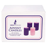 Mega Candles 4 pcs Unscented Christmas Advent Round Pillar Candle, Hand Poured Premium Wax Candles 2 Inch x 3 Inch, Holidays, Church, Decorations, Devotional, Celebration, Party & More