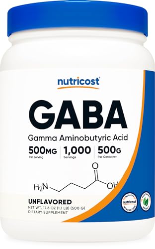 Nutricost Pure GABA 500G Powder (Gamma Aminobutyric Acid) (500 Grams/1.1 pounds)