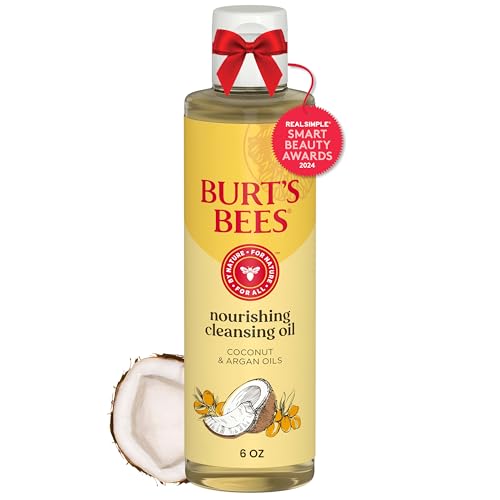 Burt's Bees Nourishing Cleansing Oil With Coconut and Argan Oils, Cleansing Face Oil for Normal to Dry Skin, College Back to School Dorm Essentials, Natural Origin Skin Care, 6 fl. oz. Bottle