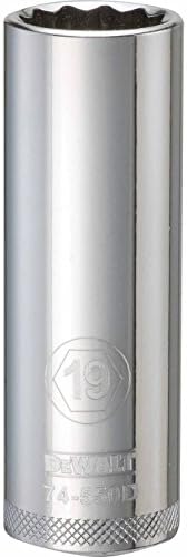 DEWALT DWMT74550OSP 12 Point 1/2" Drive Deep Socket 19MM