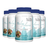 15 Day Gut Cleanse - Gut & Colon Support Detox - with Psyllium Husk, Senna Leaf 30 Capsules (5 Pack)
