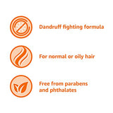 Amazon Basics Dandruff Shampoo, Everyday Use, Normal to Oily Hair, 33.8 Fluid Ounces, 4-Pack (Previously Solimo)