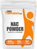 BulkSupplements NAC Powder (N-Acetyl Cysteine) – 600 mg per Serving – 100g (166 Servings), Gluten-Free Supplement